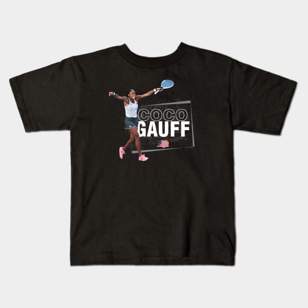 Coco Gauff Kids T-Shirt by Nagorniak